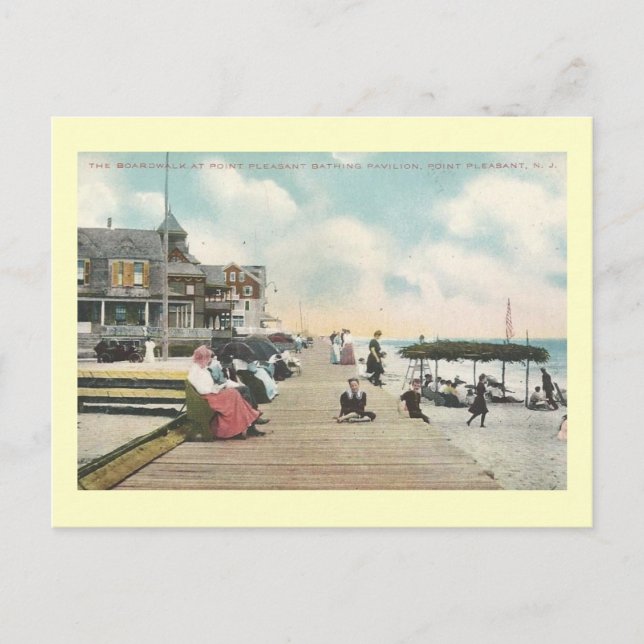 Boardwalk, Point Pleasant, New Jersey Vintage Postcard (Front)
