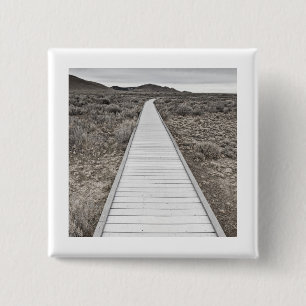 Boardwalk through the desert 15 cm square badge