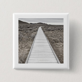 Boardwalk through the desert 15 cm square badge