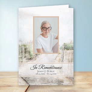 Boardwalk to Beach Funeral Service Folded Programme