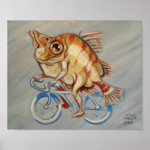 Boarfish On A Bicycle Poster