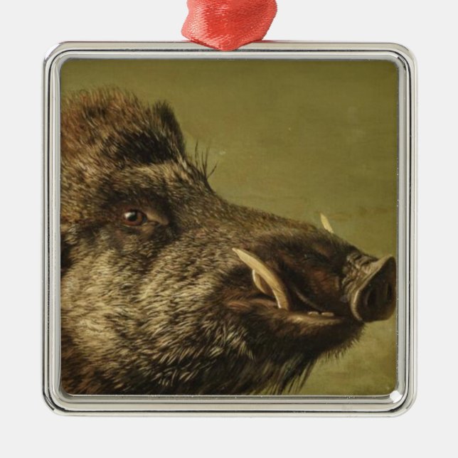 Boar's Head Metal Tree Decoration (Front)