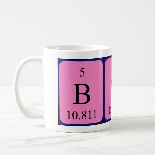 Boas periodic table name mug (Left)