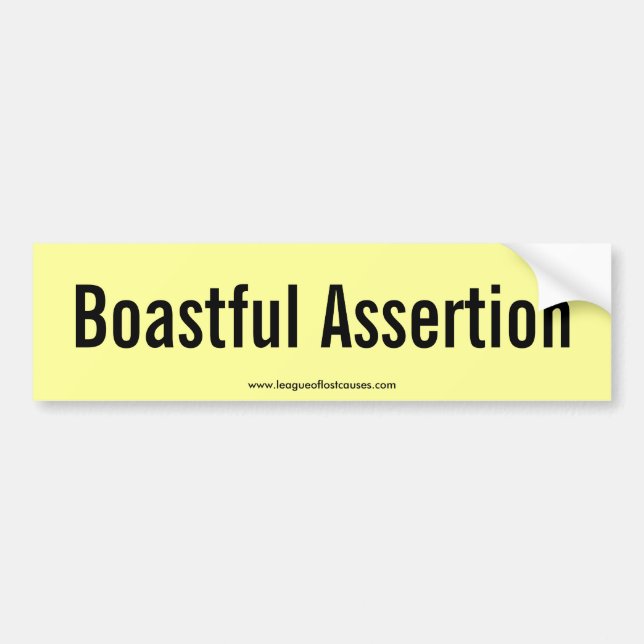 "Boastful" bumper sticker (Front)