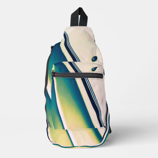 Boat Abstract in Blue Sling Bag (Front)