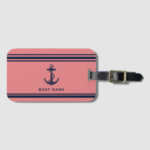 Boat Anchor and Name Nautical Custom Luggage Tag