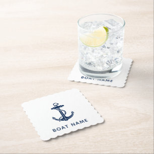 Boat Anchor Beach House Custom Nautical Paper Coaster