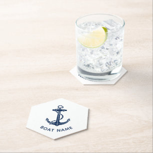 Boat Anchor Beach House Modern Custom Paper Coaster