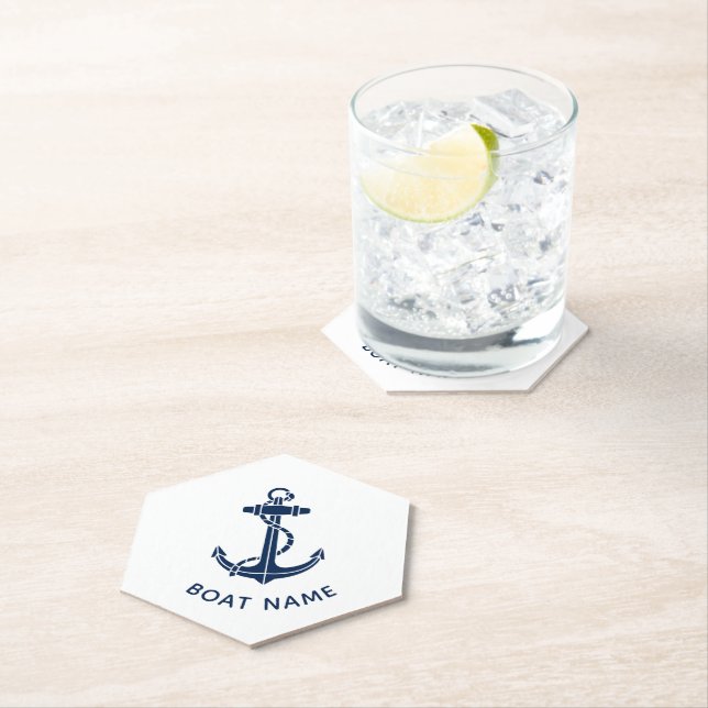 Boat Anchor Beach House Modern Custom Paper Coaster (Insitu)