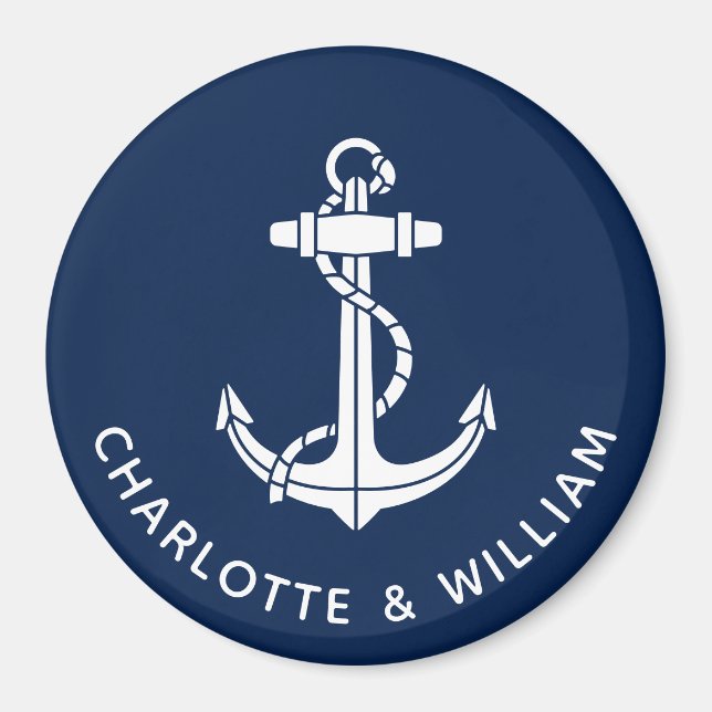Boat Anchor Beach Wedding Swag Magnet (Front)