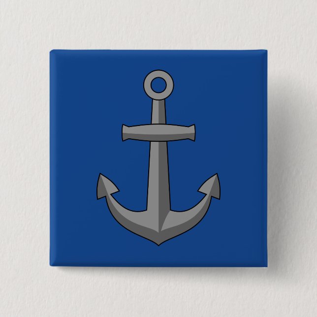 Boat Anchor Cartoon 15 Cm Square Badge (Front)