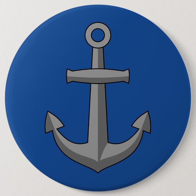 Boat Anchor Cartoon 6 Cm Round Badge (Front)