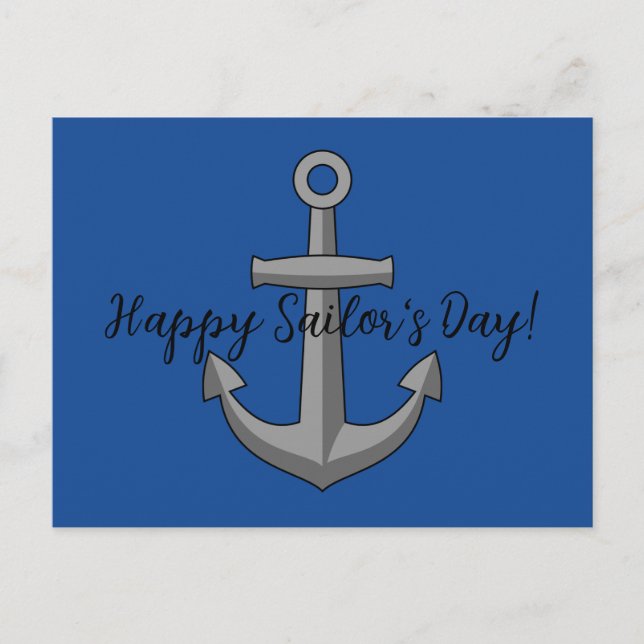 Boat Anchor Cartoon | Add Text Holiday Postcard (Front)