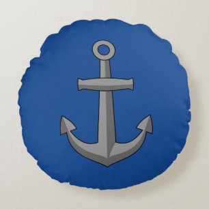 Boat Anchor Cartoon Round Cushion