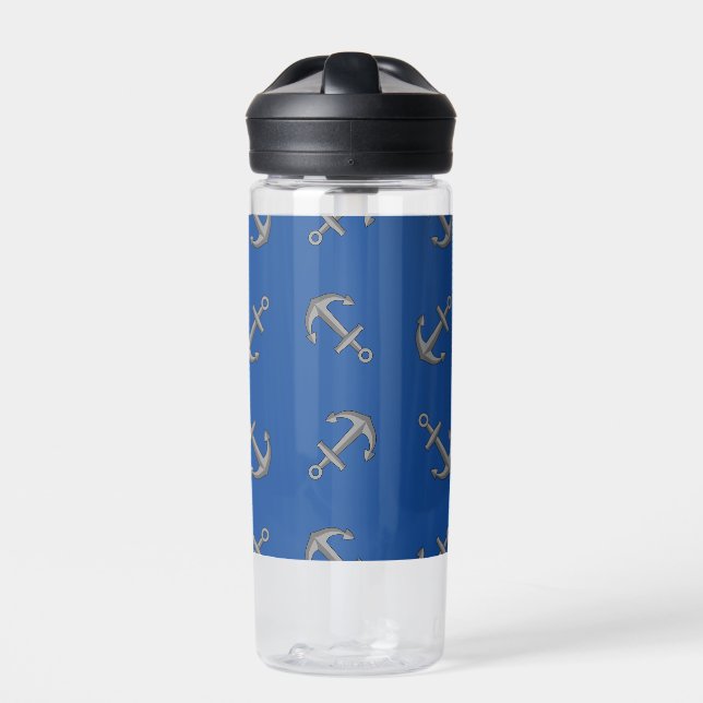 Boat Anchor Cartoon Water Bottle (Front)