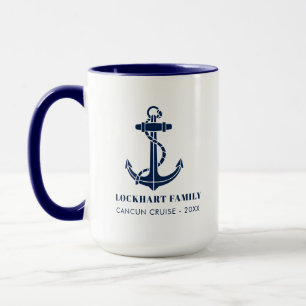 Boat Anchor Family Cruise Matching Custom Mug