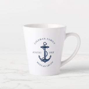 Boat Anchor Family Cruise Nautical Custom Latte Mug
