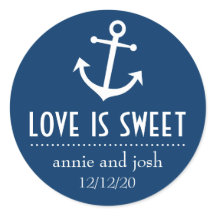 Boat Anchor Love Is Sweet Labels (Dark Blue)