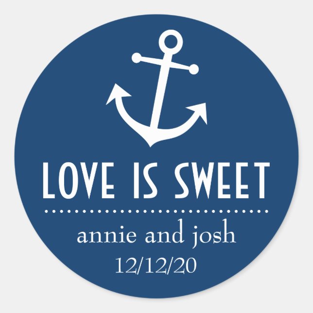 Boat Anchor Love Is Sweet Labels (Dark Blue) (Front)