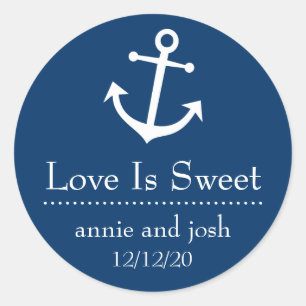 Boat Anchor Love Is Sweet Labels (Dark Blue)