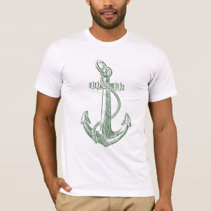Boat Anchor Nautical Etching Grunge Like T-Shirt