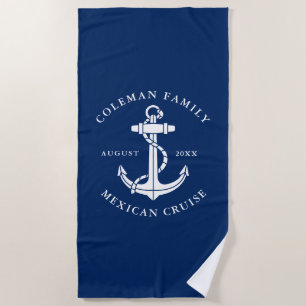 Boat Anchor Nautical Ocean Cruise Custom Beach Towel