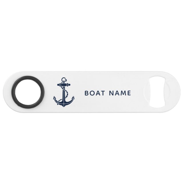 Boat Anchor Navy Blue Nautical Name Custom (Front (Horizontal))