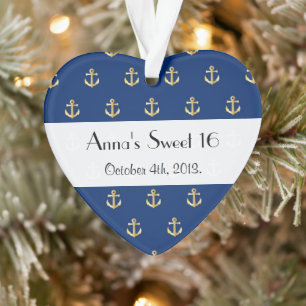 Boat Anchor, Ship Anchor, Sea Anchor, Sweet 16 Ornament