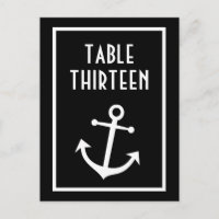 Boat Anchor Table Numbers (Black / White)