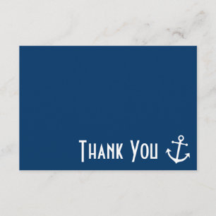 Boat Anchor Thank You Note Cards (Dark Blue)