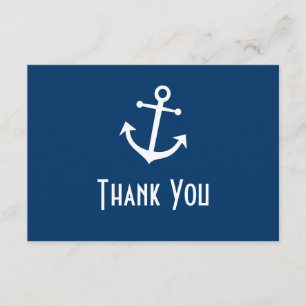 Boat Anchor Thank You Note Cards (Dark Blue)