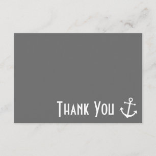 Boat Anchor Thank You Note Cards (Grey)