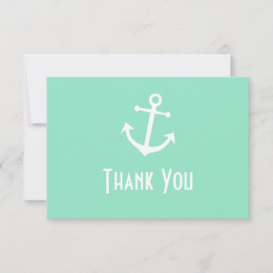 Boat Anchor Thank You Note Cards (Pale Green)