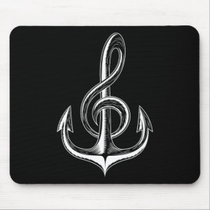 Boat Anchor Treble Clef Nautical Musician Mouse Mat