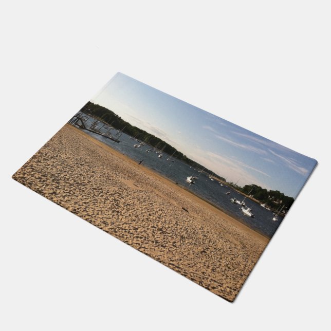 BOAT AND BEACH SCENE DOORMAT (Angled)