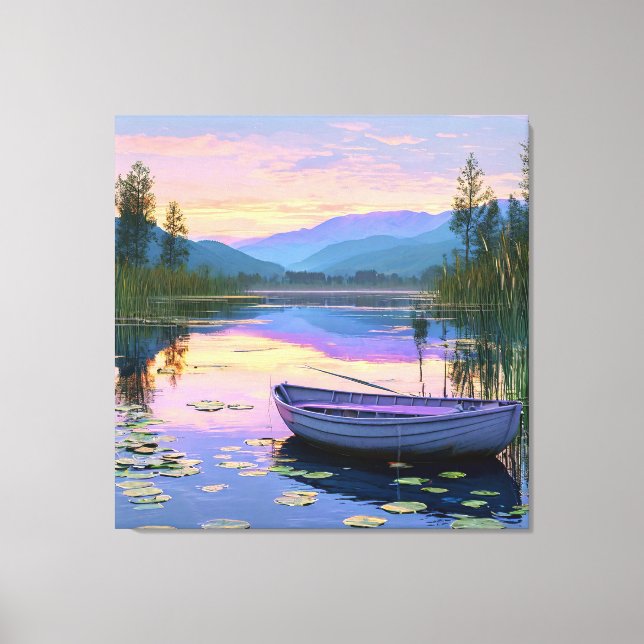 Boat and lake canvas print (Front)