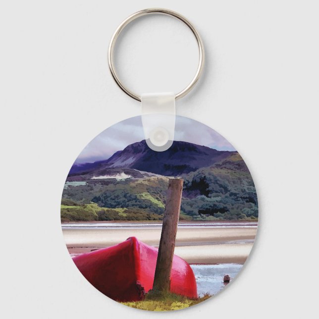 BOAT AND MOUNTAIN LANDSCAPE KEY RING (Front)