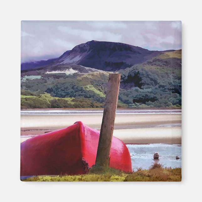BOAT AND MOUNTAIN LANDSCAPE MAGNET (Front)