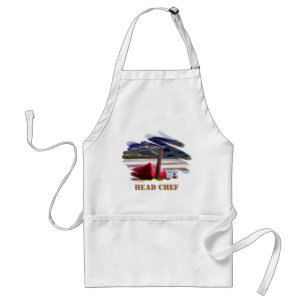 BOAT AND MOUNTAIN LANDSCAPE STANDARD APRON