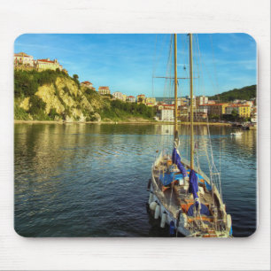 Boat Approaching Shore Agropoli Mouse Mat