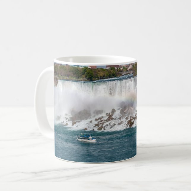 Boat at American Falls from Niagara Falls Coffee Mug (Front Left)