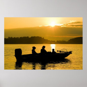 Boat at Sunrise Poster