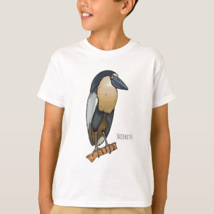 Boat-billed heron bird cartoon illustration  T-Shirt
