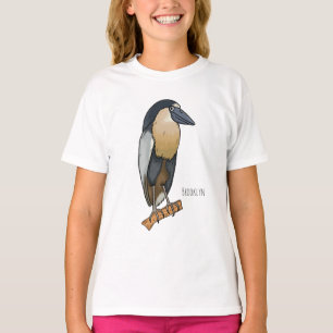 Boat-billed heron bird cartoon illustration T-Shirt