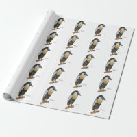 Boat-billed heron bird cartoon illustration 