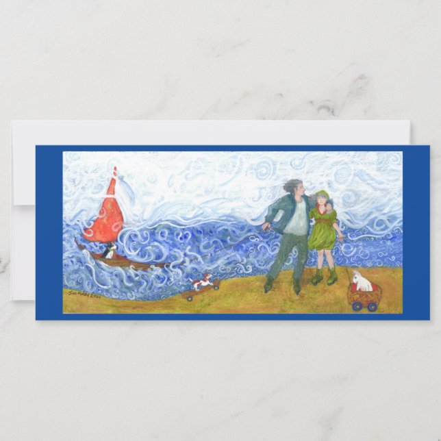 Boat, Blades & Skateboard Greetings Flat Card (Front)