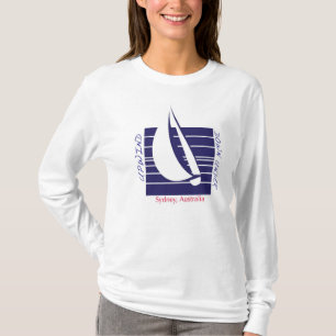 Boat Blue Square_UpDown Sydney t-shirt