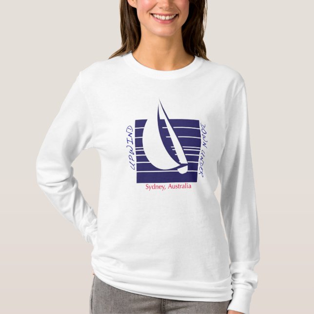 Boat Blue Square_UpDown Sydney t-shirt (Front)