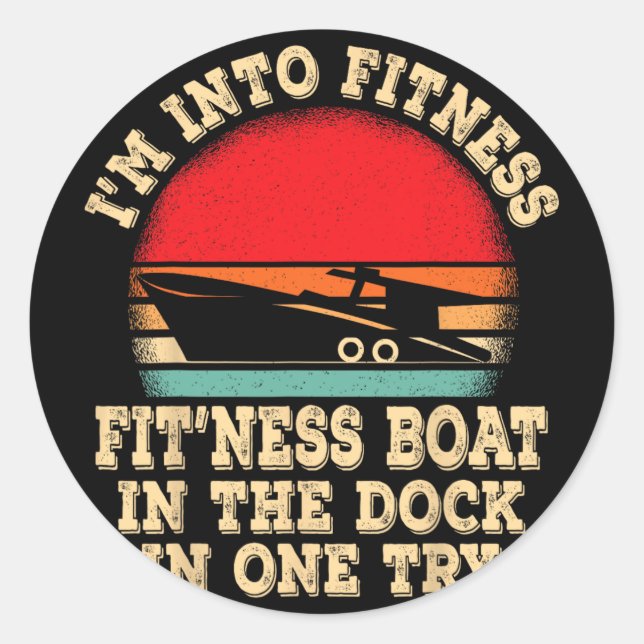 Boat Boating Captain  Classic Round Sticker (Front)