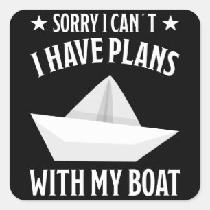Boat Boating Funny Captain Design Skipper Gift Square Sticker